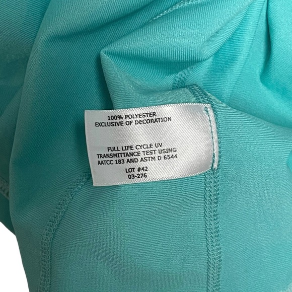 Coolibar Women’s Turquoise Shirt Short Sleeve 1/4 Zip & Biker Shorts XL UPF 50+ - Picture 4 of 13